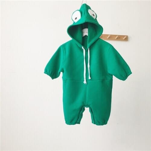 Explosion childrens clothing autumn baby infant childrens bodysuit baby cute hooded cartoon frog bag fart clothes
