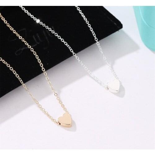 Yingwu Wholesale 50pcs Heart Necklace for Women Short Chain Heart Fashion Pendant Necklace Gift Bohemian Choker Necklace