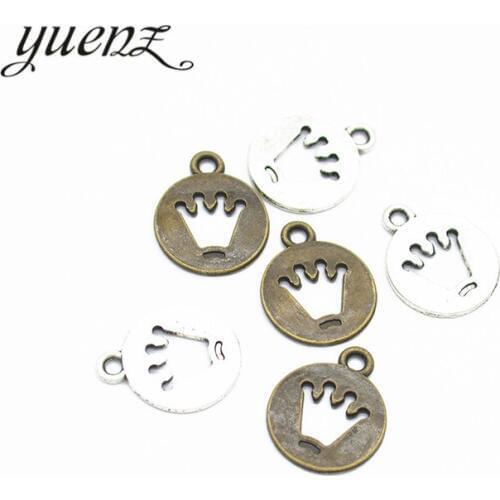 YuenZ 20pcs Antique Crown Charms Pendant Jewelry Findings Handmade 18*15mm N221