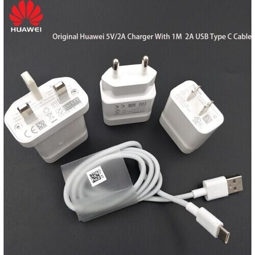 Huawei 5V 2A Charger EU US UK Plug Charge Adapter 100cm Type C Cable for Huawei Nova 2 2 plus 2s 3 3e P10 P9 P20 Honor 8 V8 V9