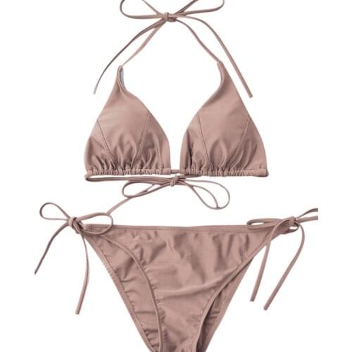 2020 New Bikini womens swimsuit rope bandage New womens Bikini split swimsuit swimwear women zaful biquini mayo romwe push up