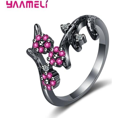 New Arrival Flower 925 Sterling Silver Temperament Personality Literary Fashion Gift Korea Female Resizable Opening Rings