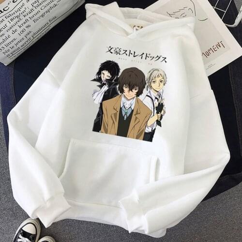 Winter Bungou stray dogs Dazai Anime print Hoodie funny Meme student hoodies casual Oversized Streetwear Sudadera Sweatshirt