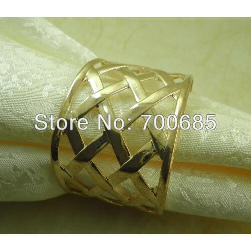 Gold metal wedding napkin ring, napkin holder