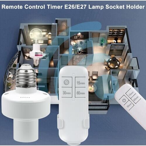 110V/220V 1-6Pack Remote Control Light Lamp Socket Wireless Holder Bulb Cap Smart Switch 50m Long Distance Control Max Load 50W