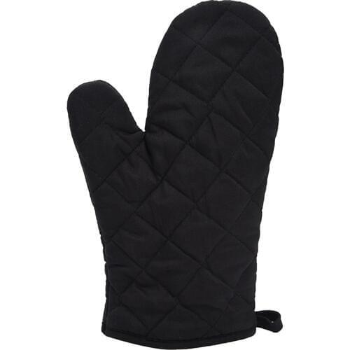 1 Pair Kitchen Craft Heat Resistant Cotton Oven Glove Pot Holder Baking Cooking Mitts Black