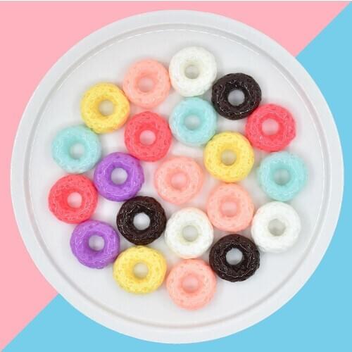 10/20PCS Resin Donut Cute Food Mininature Home Decoration DIY Craft Scrapbooking
