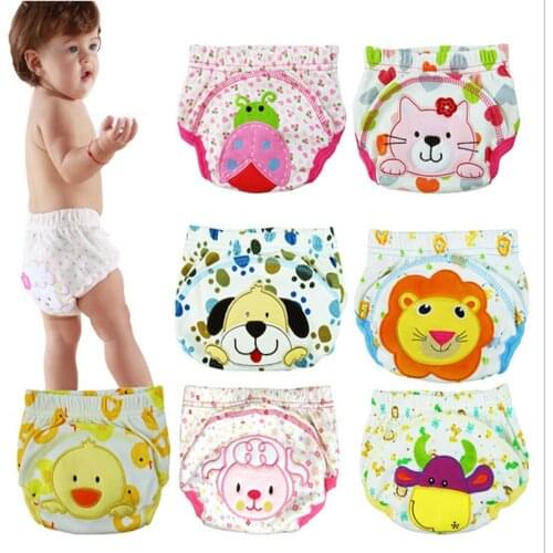 2 piece cotton baby washable cloth diaper reusable nappies / LABS training pants briefs infant boy girl underwear