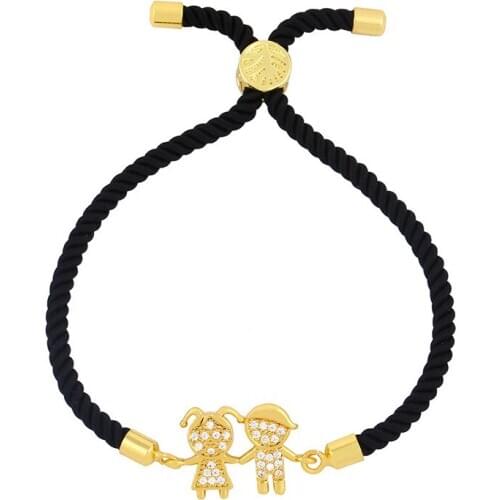 2021 Simple Stylish Style Paved White CZ Girl Boy For Women Jewelry Gold Copper Beads Charm Crystal Adjustable Link Bracelet