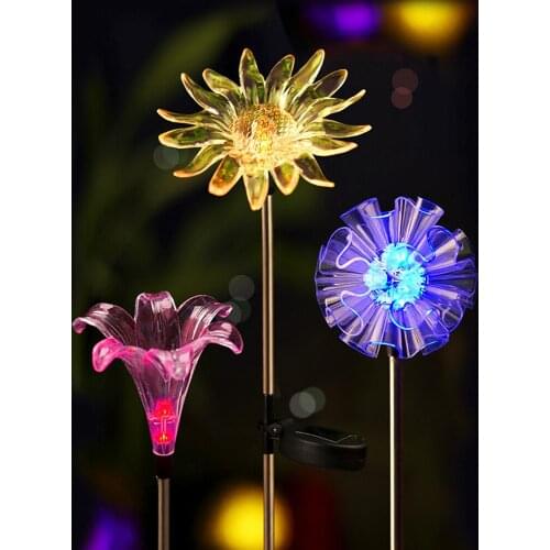3pcs Colorful Garden Lights Lawn Lamps Durable Stainless Steel For Patio Discoloration 75cm Long Waterproof Garden Light