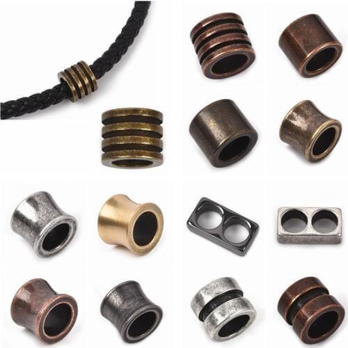 5pcs/Lot Stainless Steel Beads Vintage Copper Charms For Jewelry Making DIY Bracelet Necklace Jewelry Findings Hole Size 6mm
