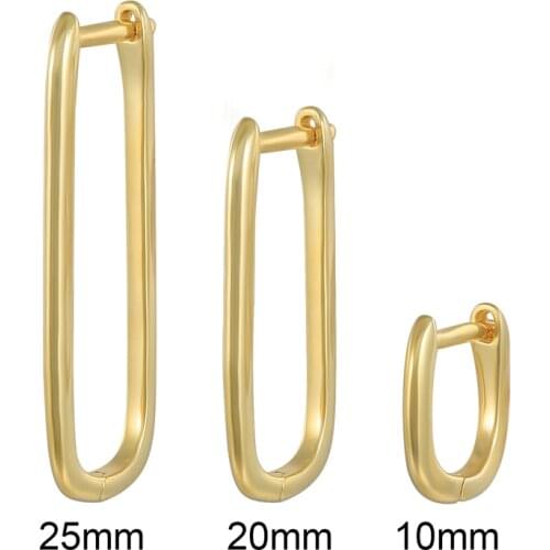 Aide 100% 925 Sterling Silver Drop Earrings Vintage U Shape Round Cirle Huggie Earring For Women Girls Bijoux Femme Joyeria Gift