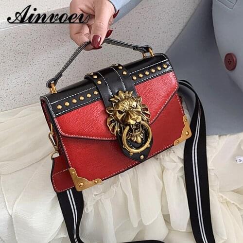 New Female Metal Lion Head Shoulder Luxury Brand Fashion Handbags Crossbody Totes Purse Small Square Messenger Bags Women 2021