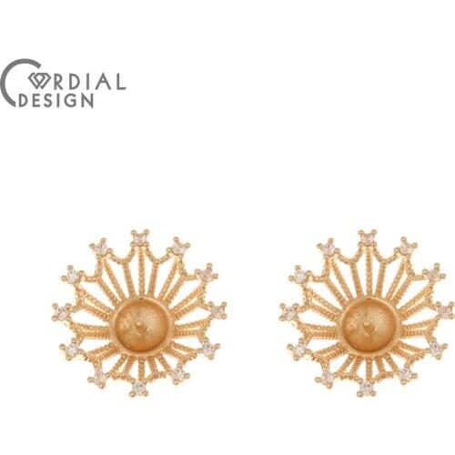 Cordial Design 50Pcs 15*15MM Jewelry Accessories/Hand Made/CZ Charms/Jewelry Findings & Components/Blank Tray/DIY Pendant Making