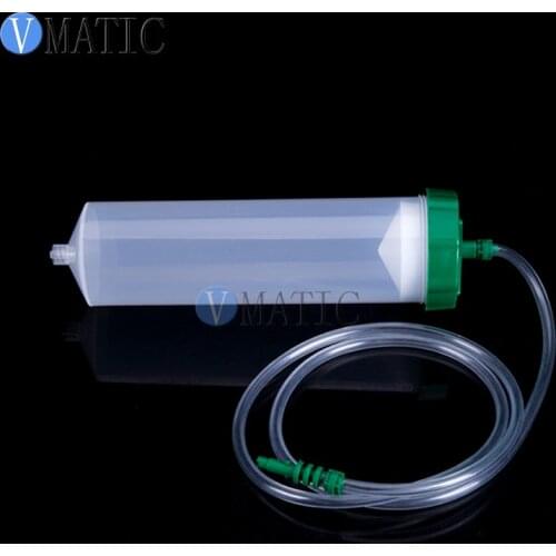 Free Shipping 300cc 300ml Helix Luer Lock Tip Dispenser Dispensing Pneumatic Syringe Barrel With Piston & Adapter