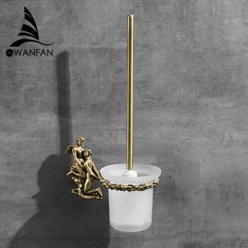 Romantic Series Bronze Bathroom Toilet Paper Holder Wall Mounted Towel Bar Toilet Brush Holder Bathroom Accessories MB-0811B