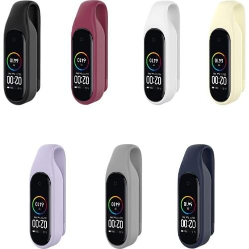 Clip Holder Case Watch Case Full Cover Screen Protector for Xiaomi Mi Band 6 5 4 3 Smart Band Accessories Solid Color
