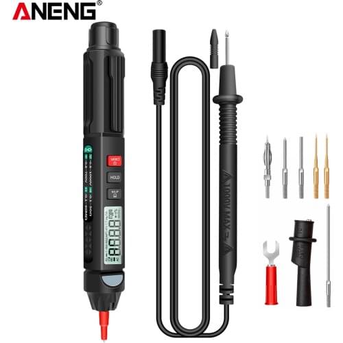 ANENG 6000Count Digital Tester Pen Multimeter with LCD Display Measurement for Voltage Current Resistance Capacitance Diode Test