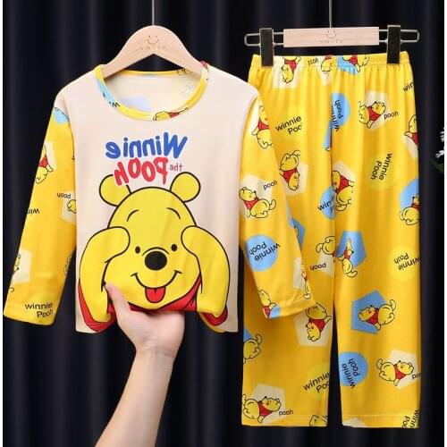 Disney cartoon snow white Princess Mickey duck print childrens pajamas spring and autumn long-sleeved Kid clothing suit