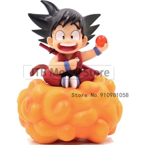 Dragon Ball Son Goku Statue Action Anime Figure Model 17cm Somersault Cloud Sitting Posture Gift Doll Desktop Collection Figma