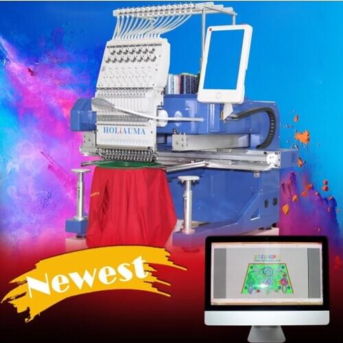 China 10 years service ! Factory Supplier 1 Head 15 Needle Cap Garment Towel Flat Computer Embroidery Machine Price for Home Use
