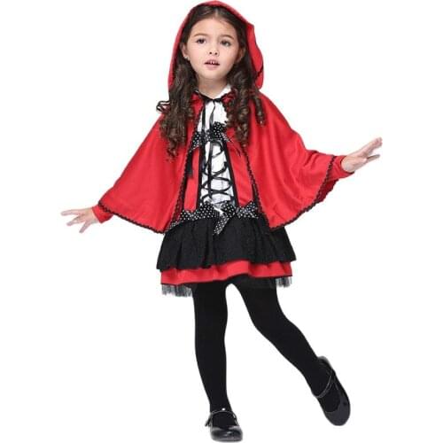 Halloween Costumes Red Devil Cosplay Girl Cloak Dress Children Dancing Skirt sets Kid Carnival Party Fantasy Fancy Show Clothing