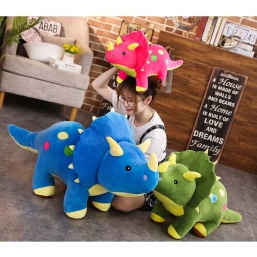 Lovely dinosaur Soft plush toy doll cartoon Triceratops kids toy throw pillow birthday gift b2785
