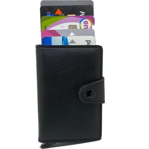 Rfid card holder men wallet money bag male Vintage black short purse 2020 small leather thin wallet Mini wallet thin