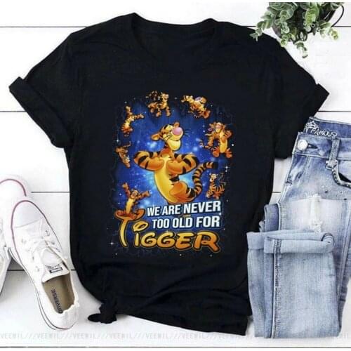 We Are Never Too Old For Tigger T-Shirt Black Cotton Men S-5XL US Supplier Tee Shirt Casual Print Fashion