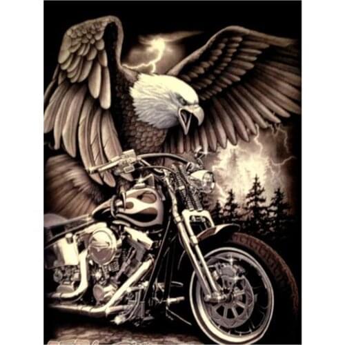 Diy Eagle Motorcycle Diamond Painting Kit Cross Stitch Embroidery Mosaic Home Decoration Sticker FC455