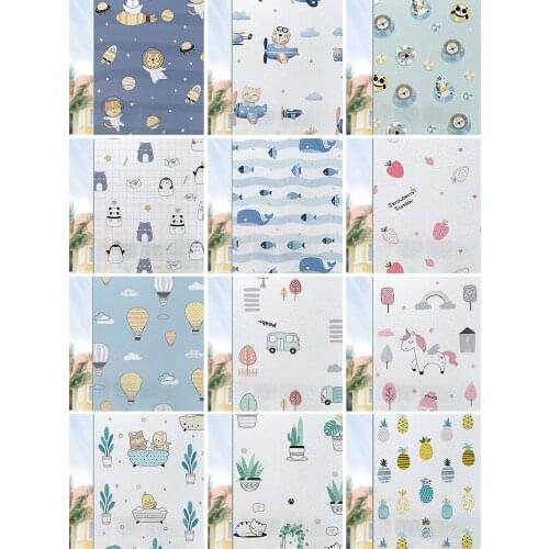 Creative Cartoon Glass Stickers Vinyl Self Adhesive Frosted Window Film for Home Door Heat Control Tint UV Protective Sticker