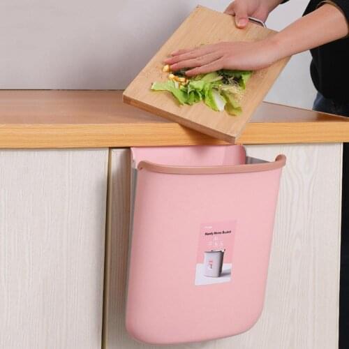 Wall Mounted Folding Waste Bin Door Hanging Trash Bin Garbage Car Trash Can Wall Mounted Foldable Cleaning