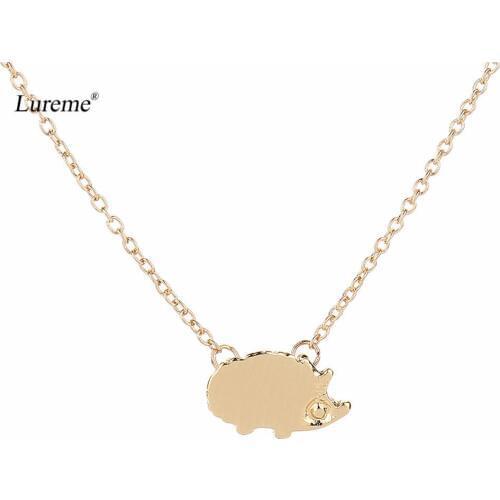 Lureme New Creative Lovely Handcrafted Brushed Metal Hedgehog Necklace Fancy Gift (nl005668)