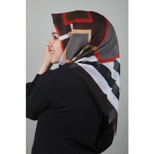 NUR SILK PATTERNED LINEN FLAMLI SCARF-DESEN-18-RENK-07