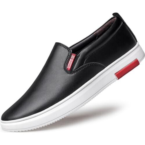 Autumn Male Leather Shoes Men Dress Shoes Business Classic Square Toe Leather Shoes Men Formal Footwear Slip-On Plu Size 37-46