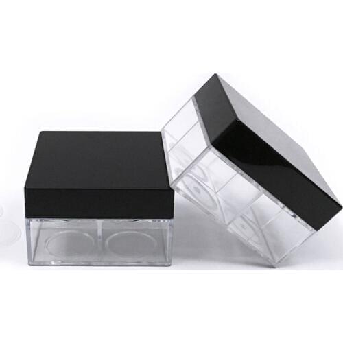 Plastic Loose Powder Jar With Sifter Empty Cosmetic Container Black Matte Cap Makeup Compact Loose Powder Containers F20172157