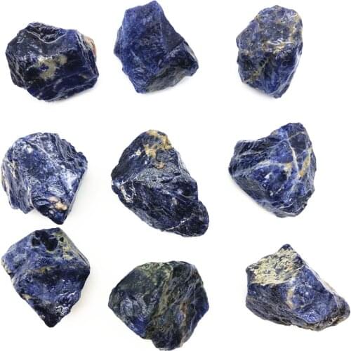 Drop Shipping 1PC Natural Rough Sodalite Raw Quartz Gemstones Rocks Specimen Reiki Healing Home Decor Natural Stones and Crystal