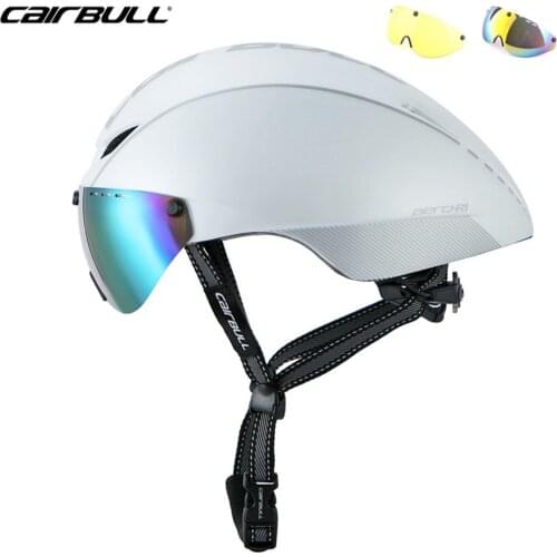 CAIRBULL TT Helmet Goggle Aero Road Bicycle Helmets Racing Cycling Bike Sports Safety Helmet Cycling 55-61cm ML White Adjustable