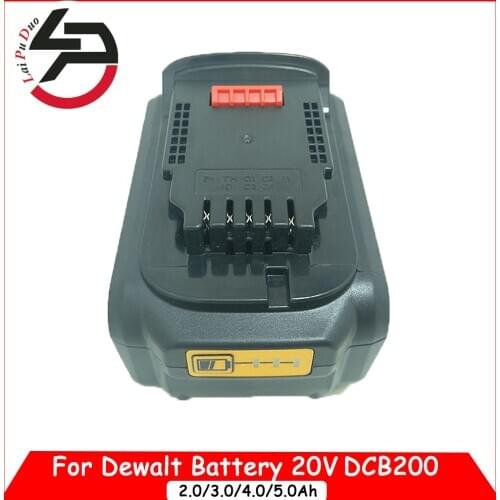 For Dewalt Lithium Battery 20V Max 2.0Ah 3.0Ah 4.0Ah 5.0Ah Power Tools Battery Replacement For DCB200 DCB201 DCB203 DCB204
