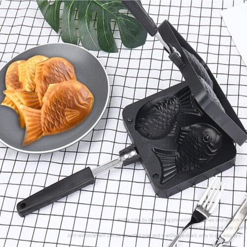 Fish Shape Waffle Bake Maker Kitchen Non-Stick Aluminum Alloy Waffle Maker Pan Mould Mold Press Plate Waffle Iron Baking Tools