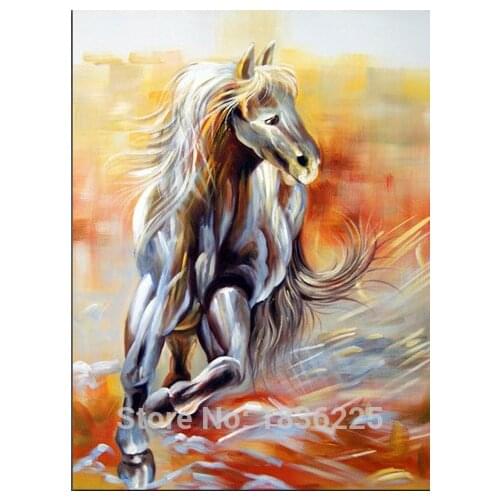 High Quality Handmade Running Horse Oil Painting Bulk Canvas Paintings for Home Decor Modern Horse Animals Wall Picture