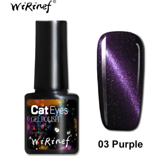 WiRinef 6colors Top Coat Magnetic Cat Eye Nail Gel Varnish Nails Art Magnet Flower Dual Use Stick Uv Nail Gel Lacquer