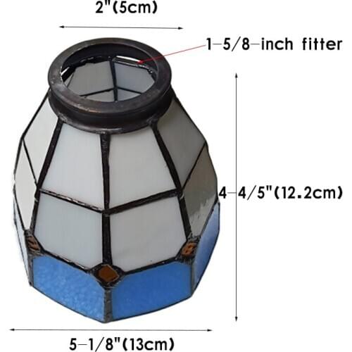WOERFU 2-Pack Tiffany Style Glass Lampshade 1-5/8-inch Fitter for Wall Sconce and Pendant Light