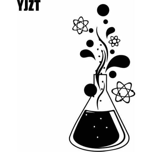 YJZT 8.3CM*18CM Chemistry Science Atom Molecules Vinly Decal Decor Car Sticker Black/Silver C27-0318