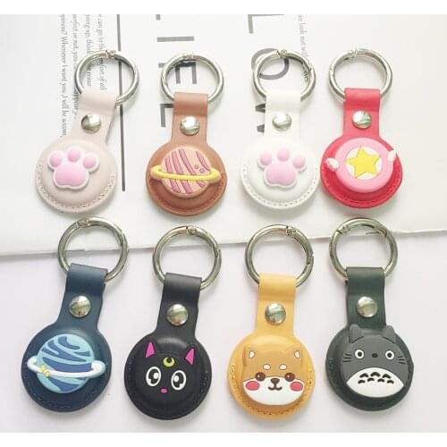 For AirTag cartoon Protection Anti-lost Protective Case luxury leather case for Air Tags Locator Tracker Cover AirTag case