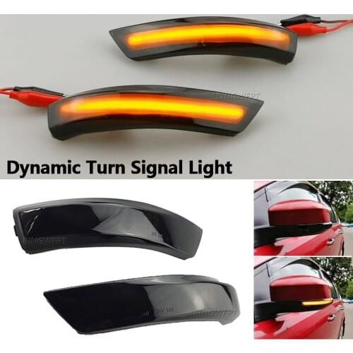 1pair Side Wing Rearview Mirror Indicator Flashing Blinker LED Dynamic Turn Signal Light For Ford Focus 2 3 Mk2 Mk3 Mondeo Mk4