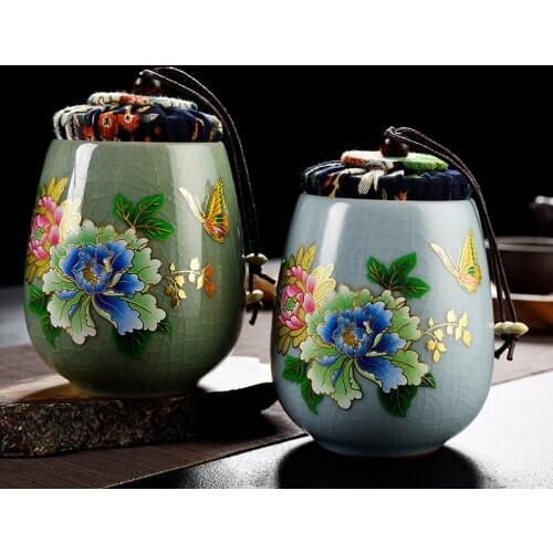 1PCS storage tank teapot canned ceramics oolong tea travel Tea Boxes Chinese porcelain Portable tea caddy coffee canister