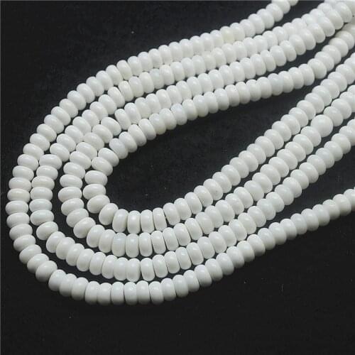 114PCS Nature White Shell String Abacus Shape 3X6MM Mother Of Pearl DIY BEADS Accessories For Women Bracelets Making Findings