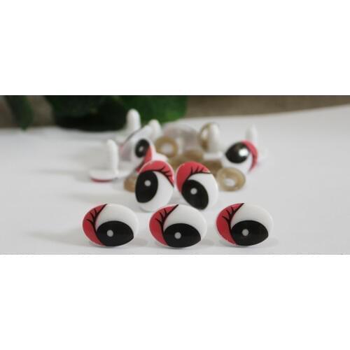 15x20mm 50pcs/lot new cute plastic safety toy cartoon eyes + soft washer for diy plush doll