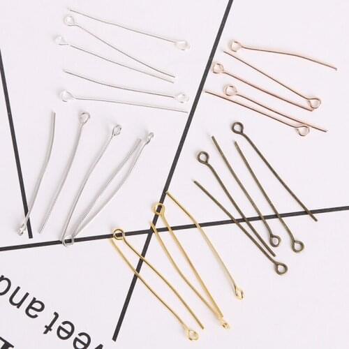 220-600Pcs Mix Color Eye Head Pins 16 20 24 30 35 40 45mm Eye Pins Findings For Diy Jewelry Making Jewelry Accessories Supplies